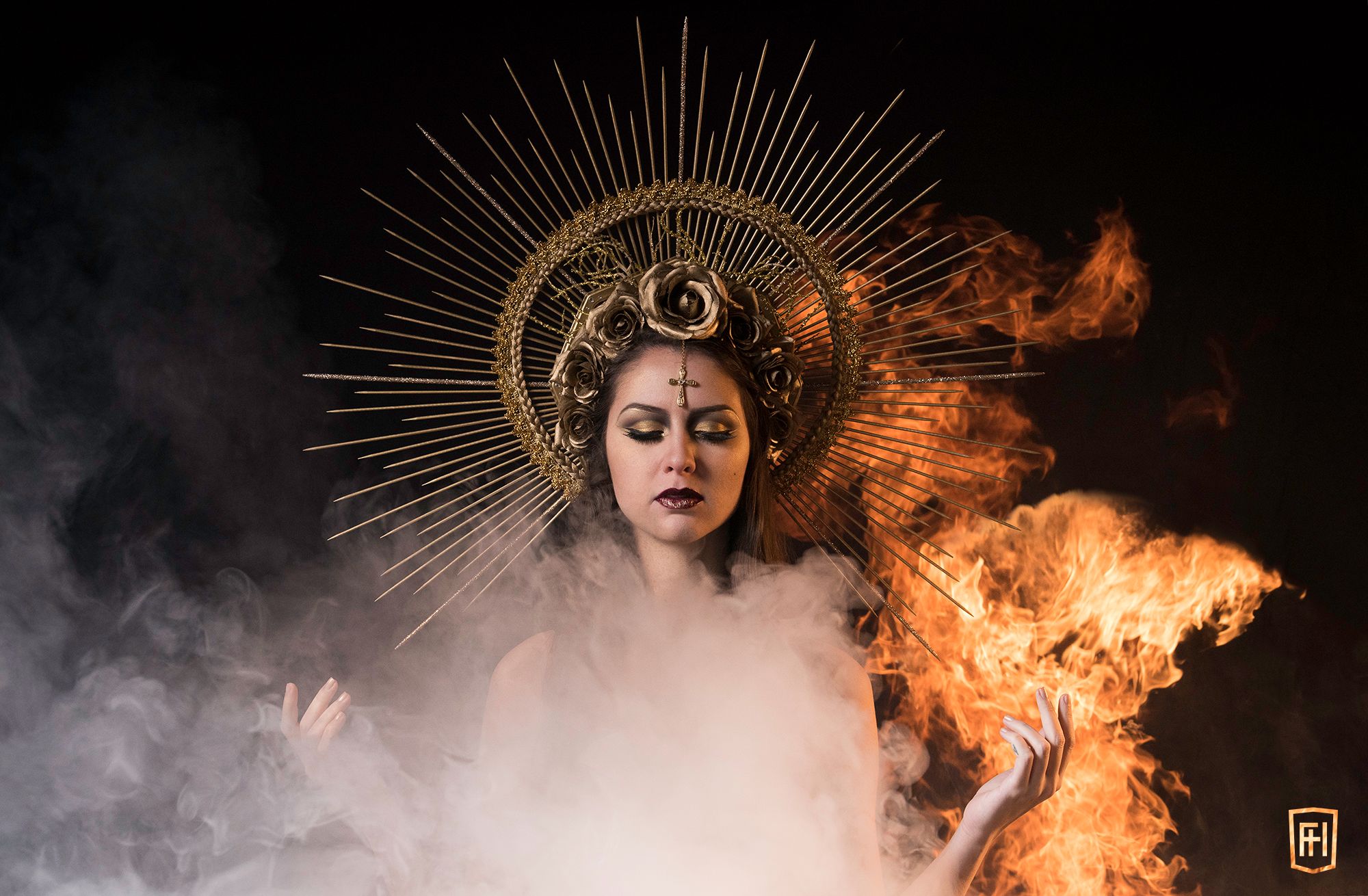 Evie Calypso with pyrotechnic effects