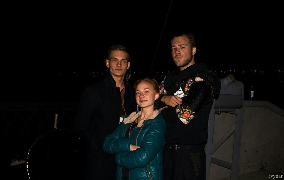 The team on stage at the Gomel Fire Fest